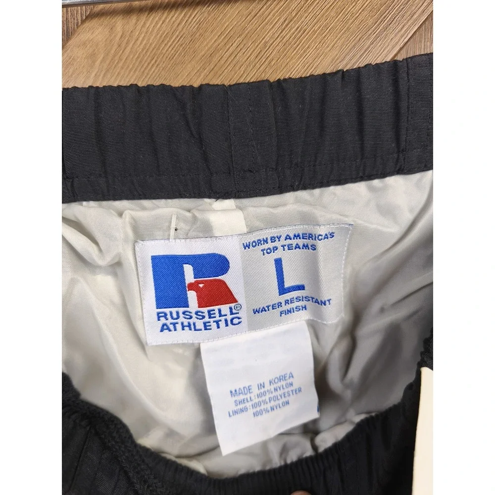Russell Athletic Vintage Black Nylon‎ Track Pants Water Resistant Mens Large NWT